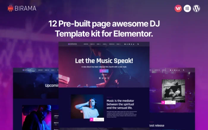 Birama - DJ Music Elementor Template Kit