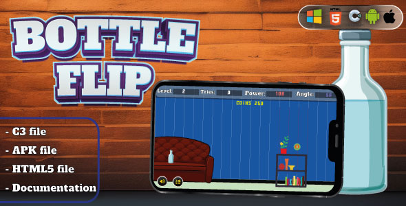 Bottle Flip- physics based Game - HTML5, Construct 3 Bottle Flip- physics based Game - HTML5, Construct 3