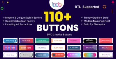 Creative buttons addon for elementor