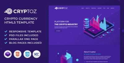 Cryptoz ICO, Bitcoin And Crypto Currency HTML Template