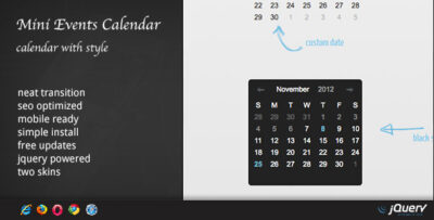 DZS jQuery Mini Events Calendar