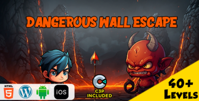 Dangerous Wall Escape HTML5 Construct 3 Game