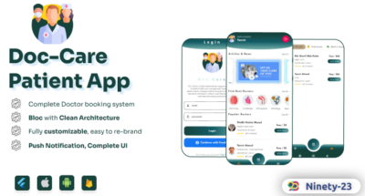 Doc-Care Patient - Flutter 3.x BloC Clean Architecture Firebase Full Solution