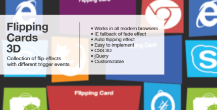 Flipping Cards 3D with jQueryCSS3