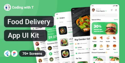 Flutter Food App UI Kit – 70+ Stunning Screens for Your Next Project