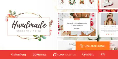 Handmade Shop - Handicraft Blog & Store Creative WordPress Theme