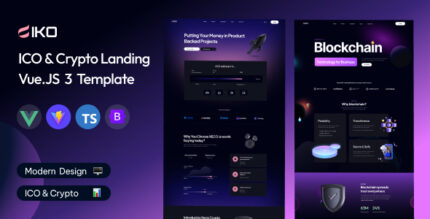 IKO - ICO & Crypto Landing Vue JS Template