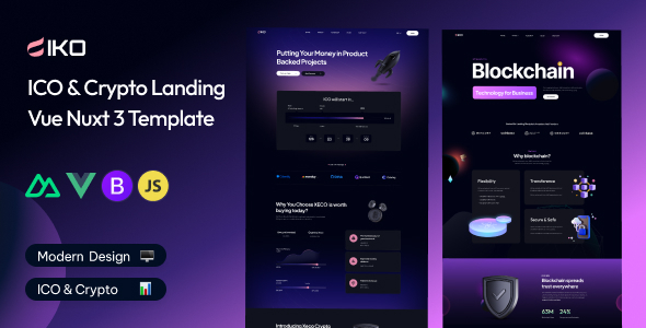 IKO - ICO & Crypto Landing Vue NuxtJS Template IKO - ICO & Crypto Landing Vue NuxtJS Template