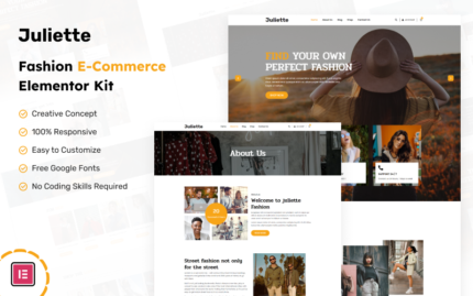 Juliette - Fashion E-Commerce Elementor Kit