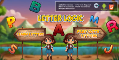 Letter Logic Game - Educational Game for Kids HTML5, Android Construct 3 Game