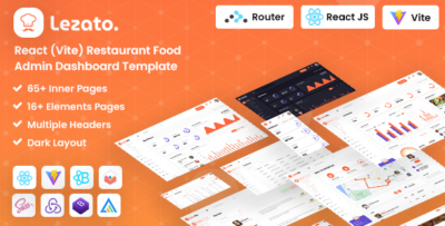 Lezato - React (Vite) Restaurant Food Admin Dashboard Template