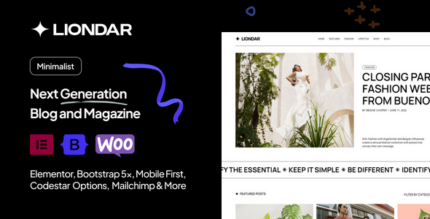 Liondar - Creative Magazine Blog & News WordPress Theme + WooCommerce