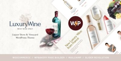 Luxury Wine Liquor Store & Vineyard WordPress Theme + Shop