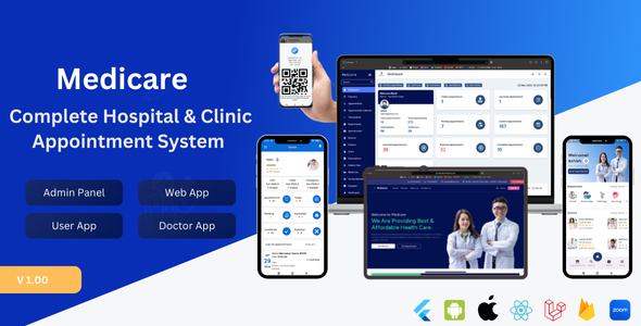 Medicare Complete Hospital & Clinic Appointment System with Admin, Web, User & Doctor Apps Medicare Complete Hospital & Clinic Appointment System with Admin, Web, User & Doctor Apps