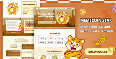 Memecoin Star - Tailwindcss Meme coin ICO & Crypto Template