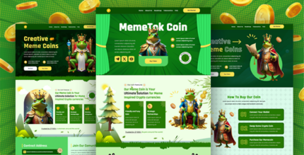 Memecoin Tok – Tailwindcss Meme coin ICO & Crypto Template