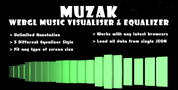 Muzak - WebGL Music Visualiser & Equalizer Muzak - WebGL Music Visualiser & Equalizer