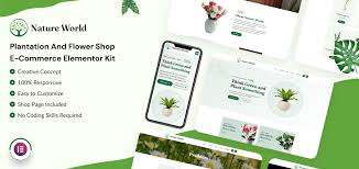 Nature World - Plantation and Flower Shop E-commerce Elementor Kit