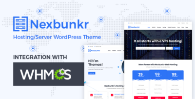 Nexbunker - HostingServer WordPress Theme + WHMCS