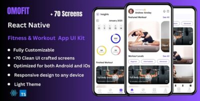 Omofit - Fitness React Native CLI App Ui Kit