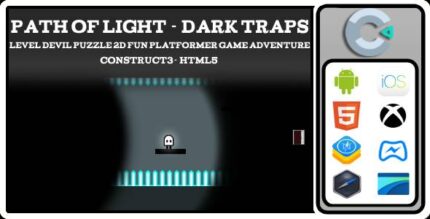 Path Of Light - Dark Traps Level Devil Puzzle 2D Fun Platformer Game Adventure Construct3 HTML5