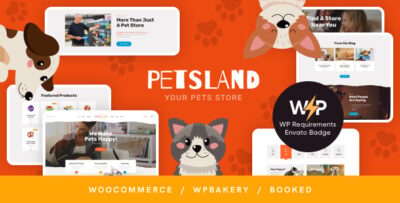 Pets Land Domestic Animals Shop & Veterinary WordPress Theme