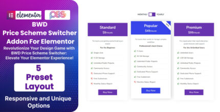 Pricing Scheme Switcher Addon For Elementor