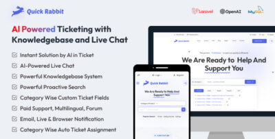 Quick Rabbit - AI Powered Support Ticketing with Knowledgebase and Live Chat