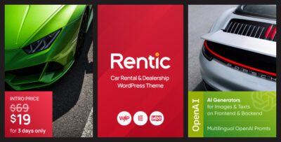 Rentic - Car Rental & Dealership WordPress Theme