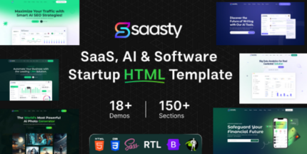 Saasty - Sass, AI & Software Startup Business Template