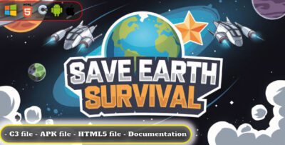 Save Earth Survival - Action Arcade Survival Game - HTML5, Construct 3