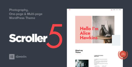 Scroller - Photography One Page Multi-page WordPress Theme