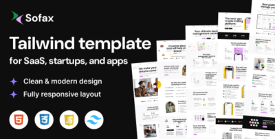Sofax - Saas Startup Tailwind Template