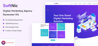 Softnic - Digital Marketing Agency Elementor Template Kit