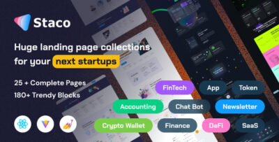 Staco - SaaS Startup Business React Landing Page Template