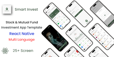 Stock & Mutual Fund Investment App Template in React Native Smart Invest Multi Language