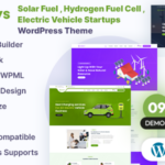 Sunrays - Solar Fuel , Hydrogen Fuel Cell , Electric Vehicle Startups WordPress Theme