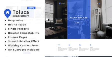 Toluca Single Property Real Estate HTML Template