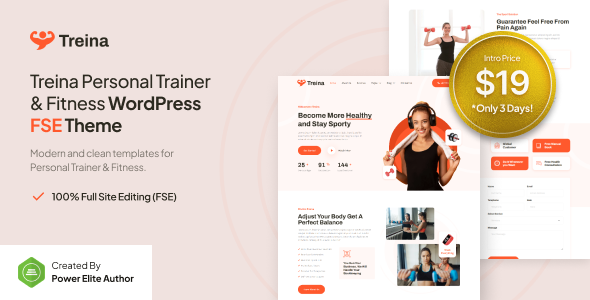 Treina - Personal Trainer & Fitness FSE WordPress Theme Treina - Personal Trainer & Fitness FSE WordPress Theme