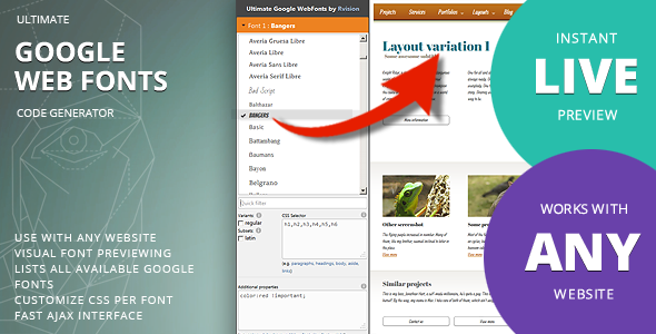 Ultimate Google Web Fonts - code generator Ultimate Google Web Fonts - code generator
