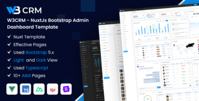 W3CRM - NuxtJs Bootstrap Admin Dashboard Template