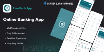 Zion Bank - Complete Flutter Banking App UI Kit
