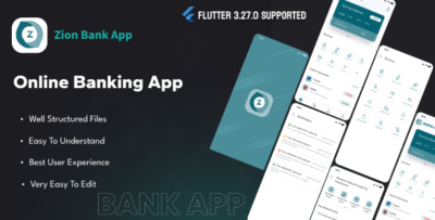 Zion Bank – Complete Flutter Banking App UI Kit