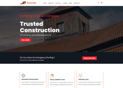 koncrete Construction Building Roofing WordPress Themes