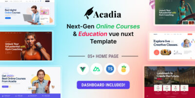 Acadia - University & Online Course Vue Nuxt 3 Template