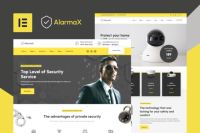 Alarmax - Security Services & Alarm Installation Elementor Template Kit