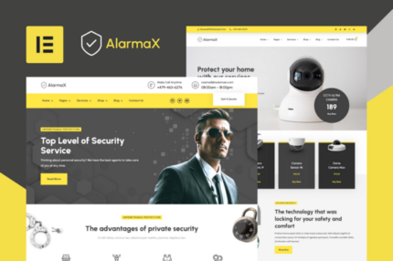 Alarmax - Security Services & Alarm Installation Elementor Template Kit