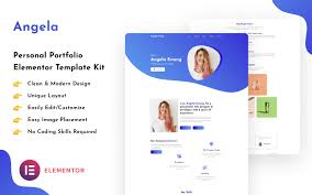 Angela - Personal Portfolio Elementor Template Kit