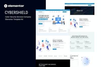 Cybershield - Cyber Security Services Company Elementor Template Kit