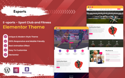 E-sports - Sport Club and fitness WordPress Theme